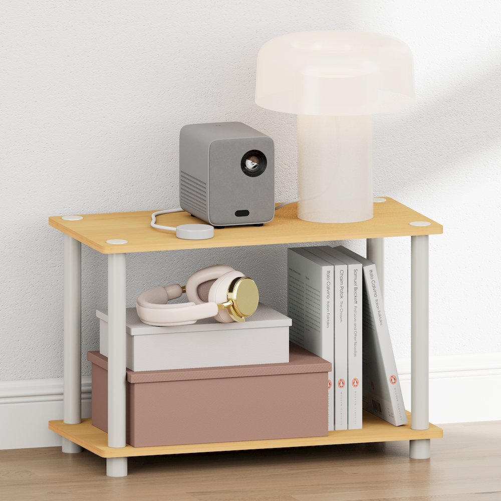 TURN-N-TUBE Night Stand, Rectangle Nightstand with Open Shelf, Beech. Picture 2