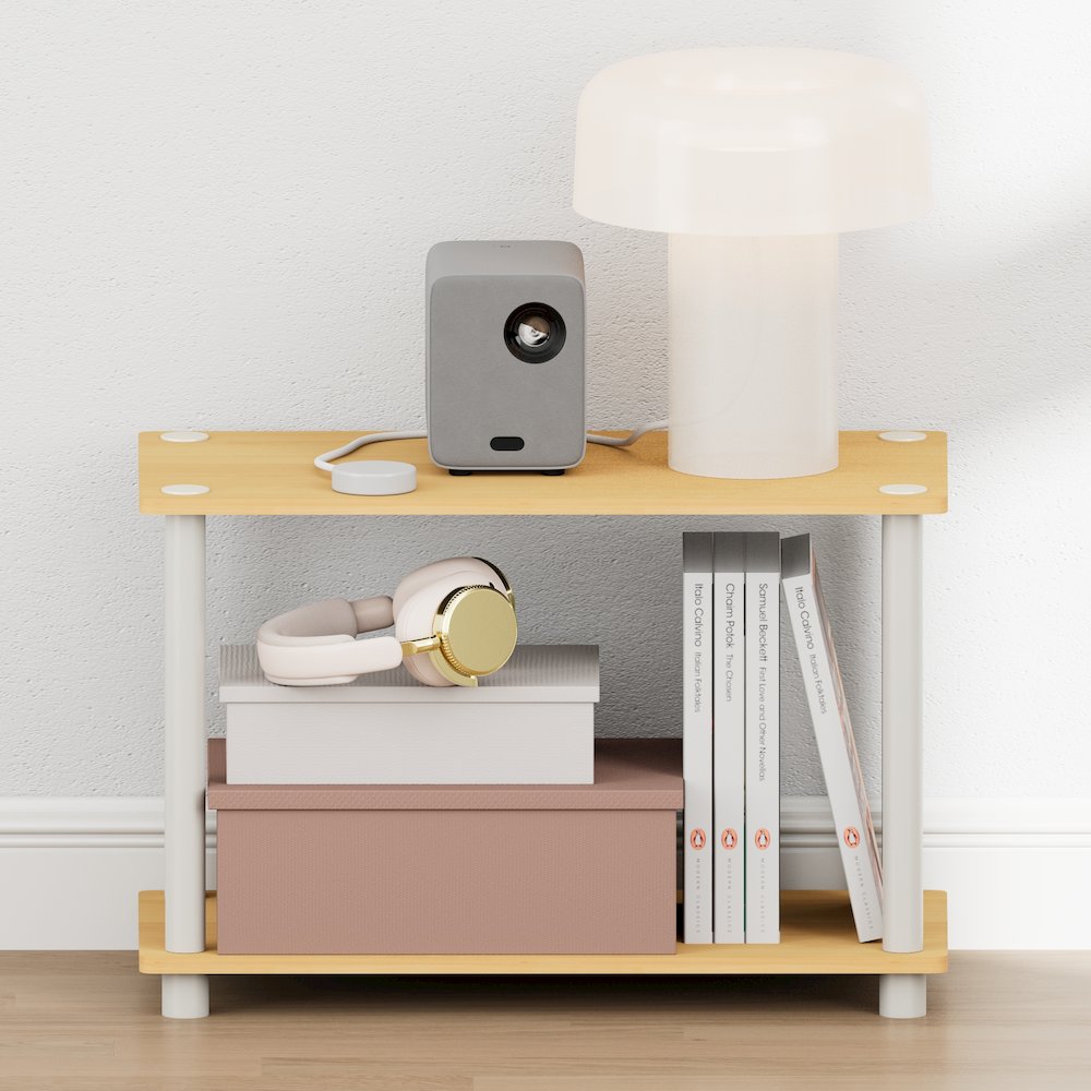 TURN-N-TUBE Night Stand, Rectangle Nightstand with Open Shelf, Beech. Picture 6