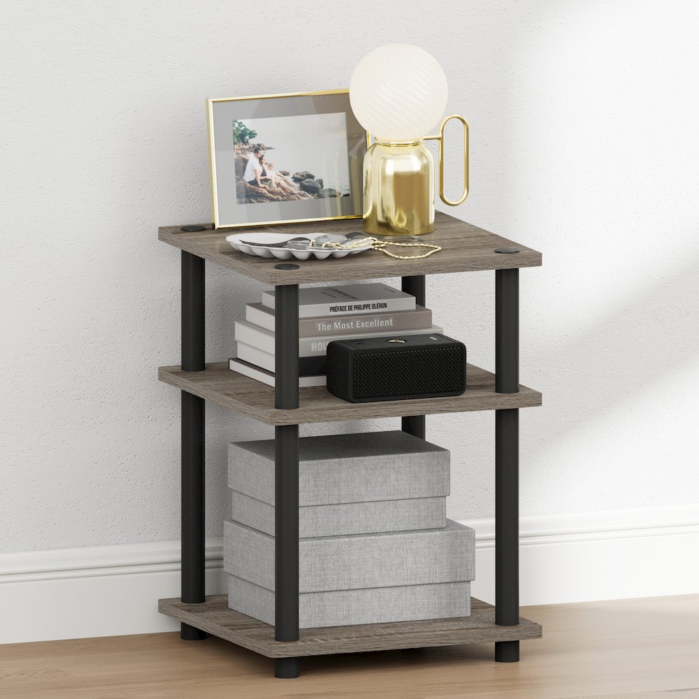 TURN-N-TUBE Night Stand, 3-Tier Nightstand, French Oak. Picture 1