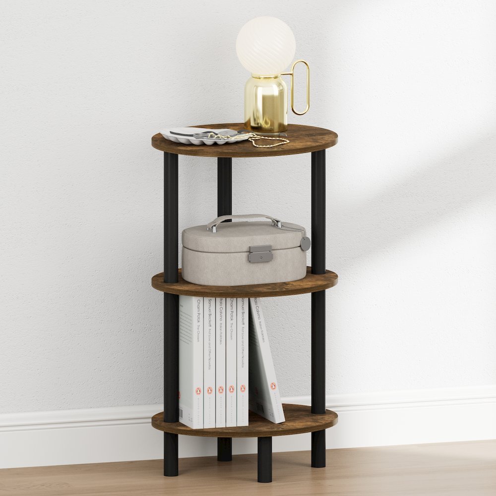 TURN-N-TUBE 3-Tier Oval Night Stand, Amber Pine. Picture 2