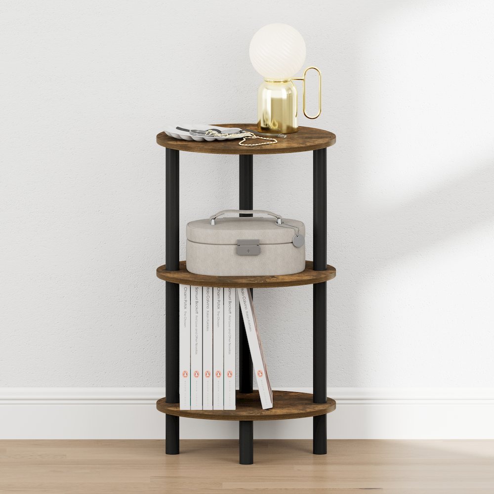 TURN-N-TUBE 3-Tier Oval Night Stand, Amber Pine. Picture 6