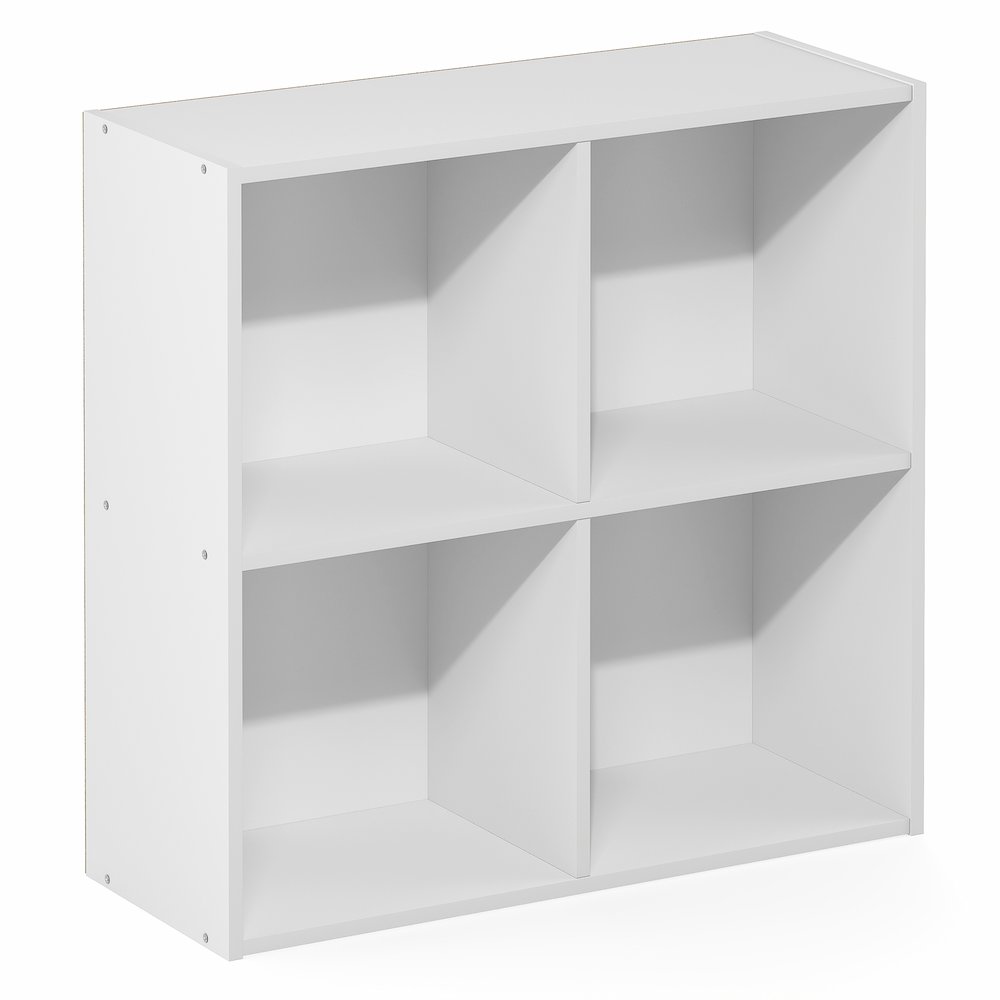 LUDER Book Shelf, 4-Cube Bookshelf, Bookcase with Open Shelves, White. Picture 6