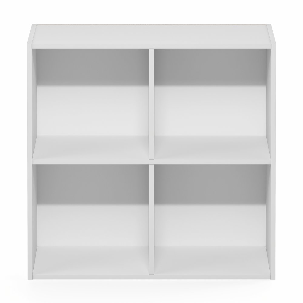 LUDER Book Shelf, 4-Cube Bookshelf, Bookcase with Open Shelves, White. Picture 1