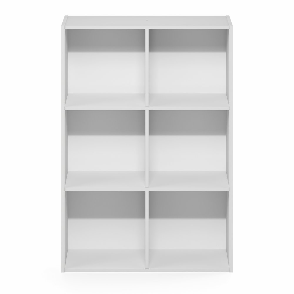 LUDER Book Shelf, 6-Cube Bookshelf, Bookcase with Open Shelves, White. Picture 3