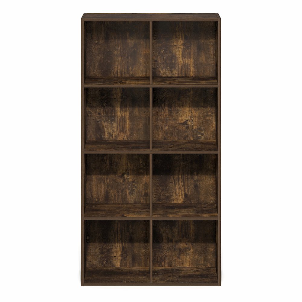 LUDER Book Shelf, 8-Cube Bookshelf, Bookcase with Open Shelves, Amber Pine. Picture 3