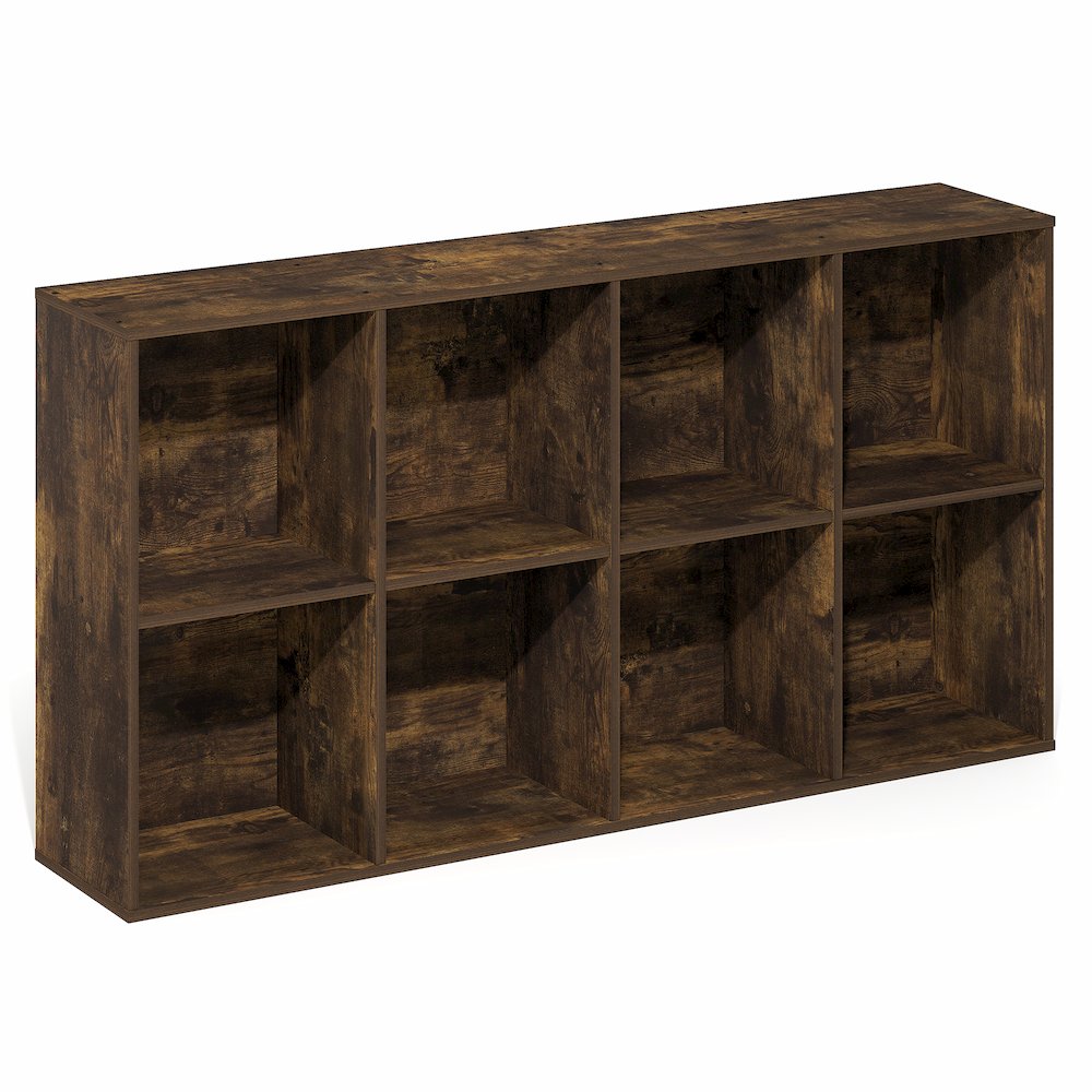 LUDER Book Shelf, 8-Cube Bookshelf, Bookcase with Open Shelves, Amber Pine. Picture 4