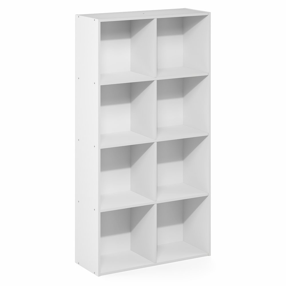 LUDER Book Shelf, 8-Cube Bookshelf, Bookcase with Open Shelves, White. Picture 1