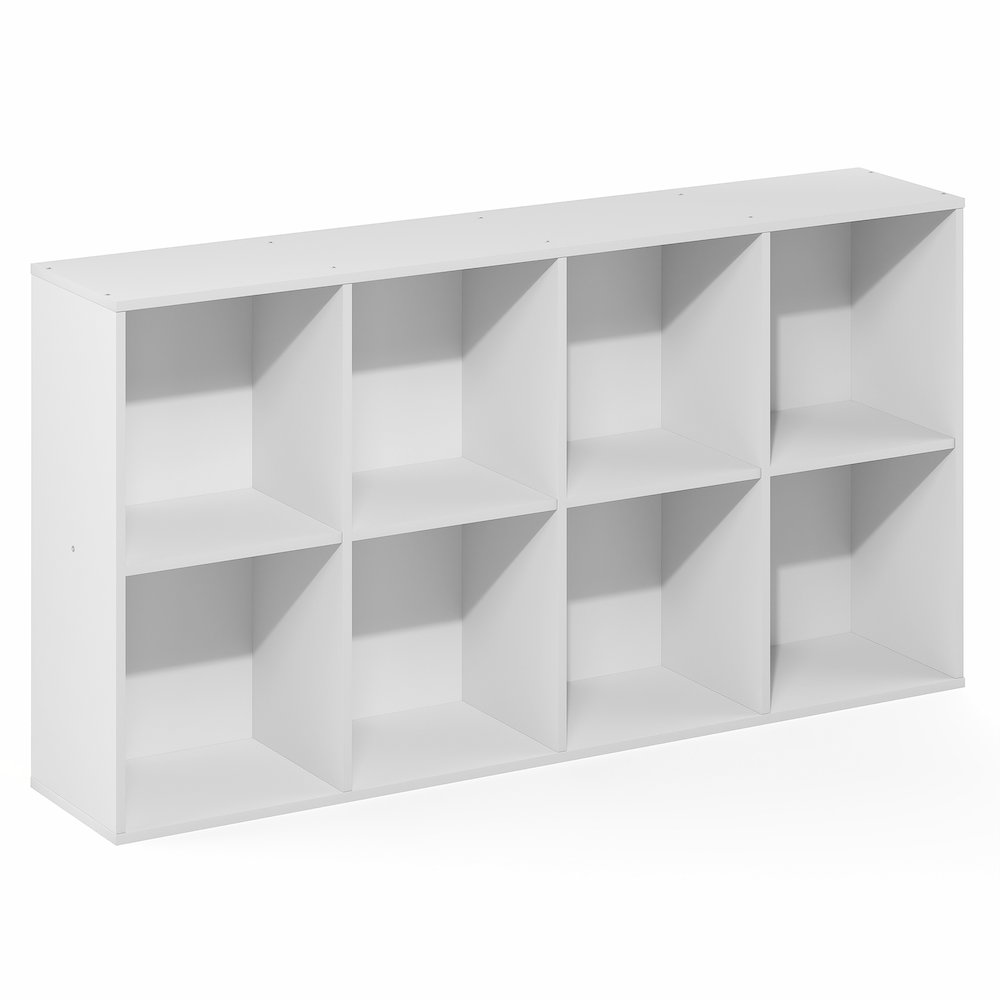 LUDER Book Shelf, 8-Cube Bookshelf, Bookcase with Open Shelves, White. Picture 4