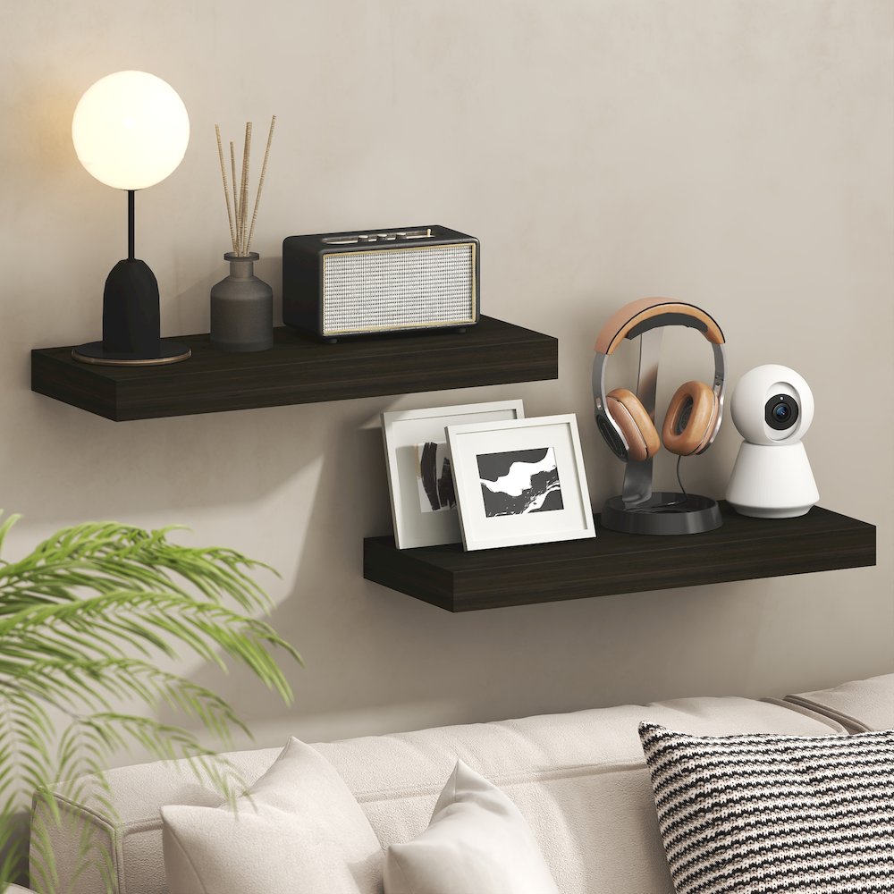 TANNA Floating Shelves for Wall Set of 2, 9 x 24 Wall Shelf. Picture 2