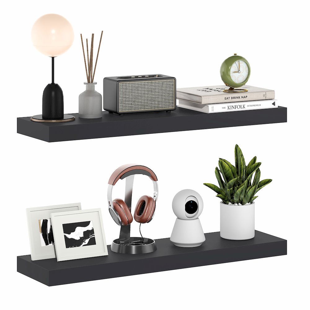 TANNA Floating Shelves for Wall Set of 2, 9 x 35 Wall Shelf. Picture 3