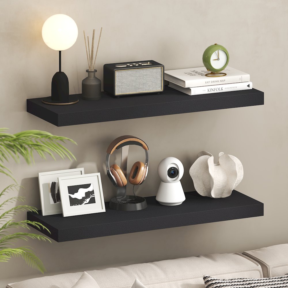 TANNA Floating Shelves for Wall Set of 2, 12 x 35 Wall Shelf. Picture 2
