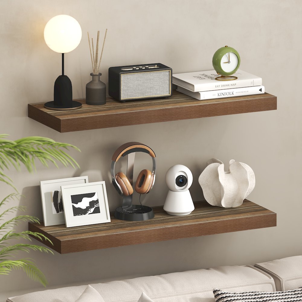 TANNA Floating Shelves for Wall Set of 2, 12 x 35 Wall Shelf. Picture 2