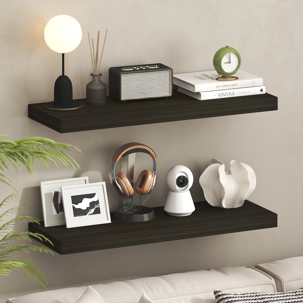 TANNA Floating Shelves for Wall Set of 2, 12 x 35 Wall Shelf. Picture 2