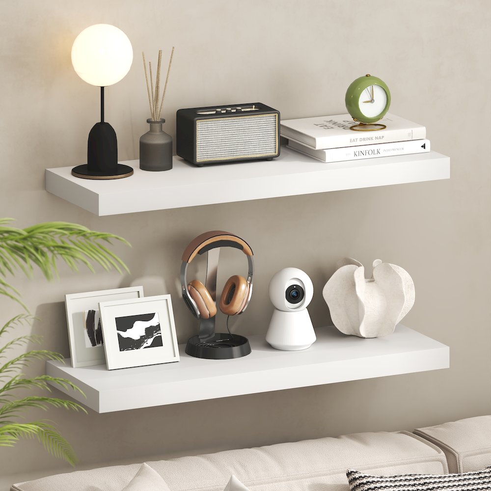 TANNA Floating Shelves for Wall Set of 2, 12 x 35 Wall Shelf. Picture 2