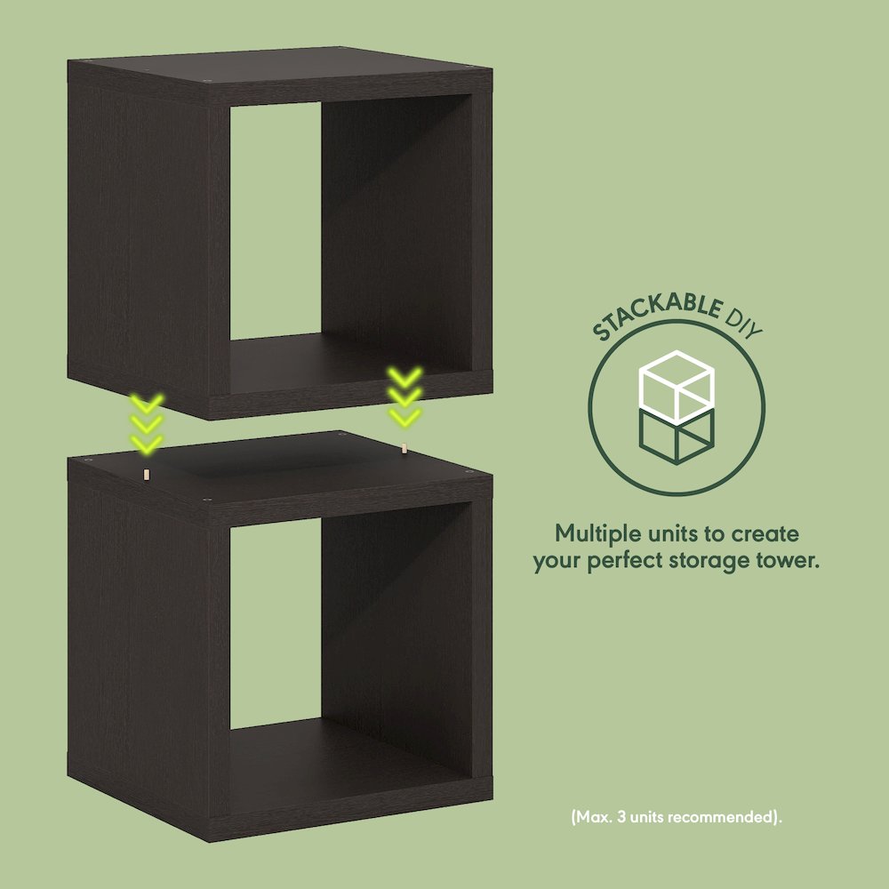 CUBICLE Book Shelf, Set of 2 Stackable Bookshelf,Cube Storage Organizer Bookcase. Picture 3