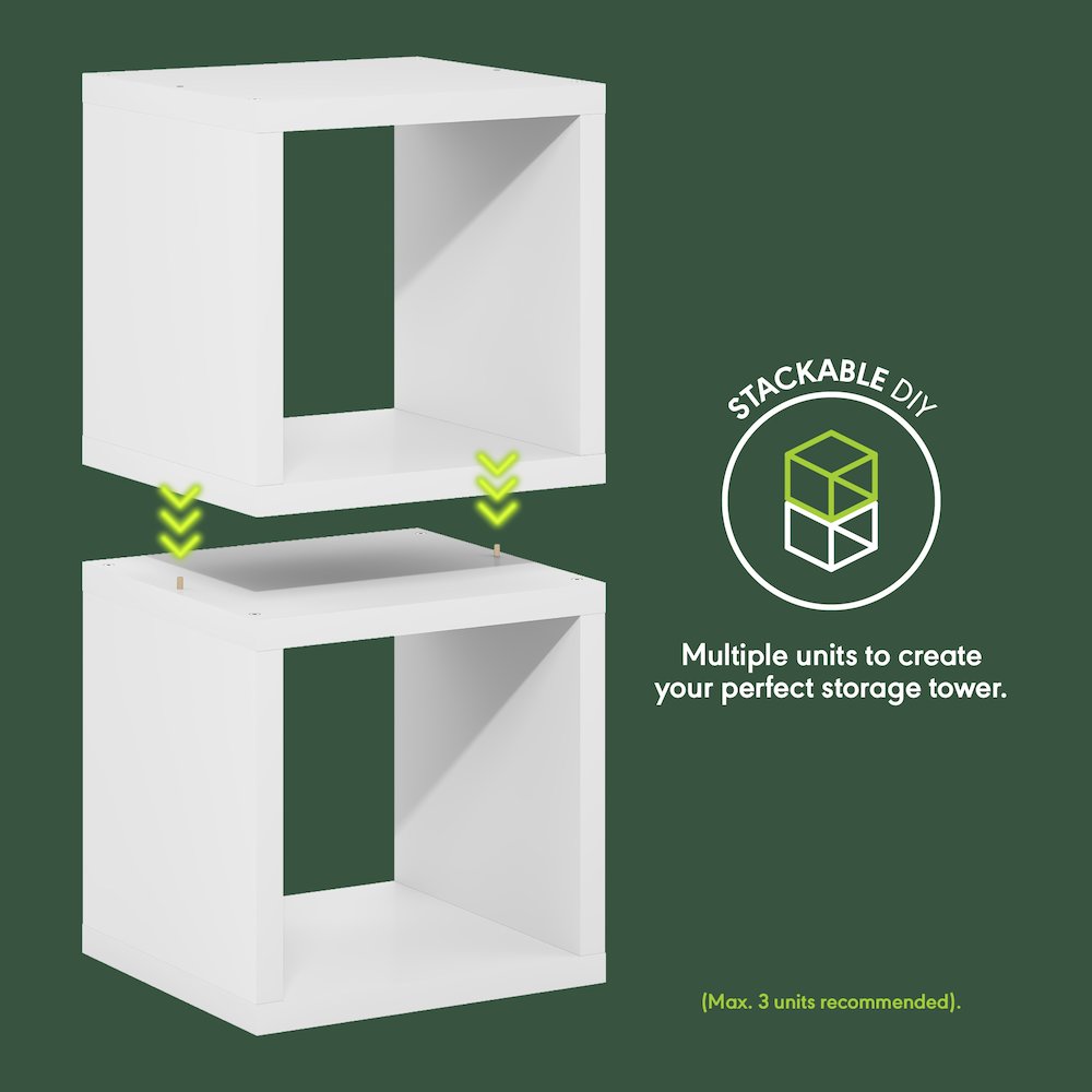 CUBICLE Book Shelf, Set of 2 Stackable Bookshelf,Cube Storage Organizer Bookcase. Picture 3