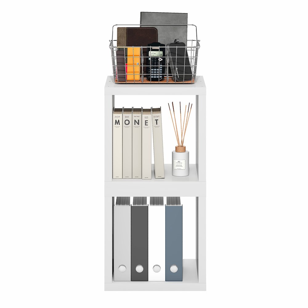 CUBICLE Book Shelf, Set of 2 Stackable Bookshelf,Cube Storage Organizer Bookcase. Picture 4
