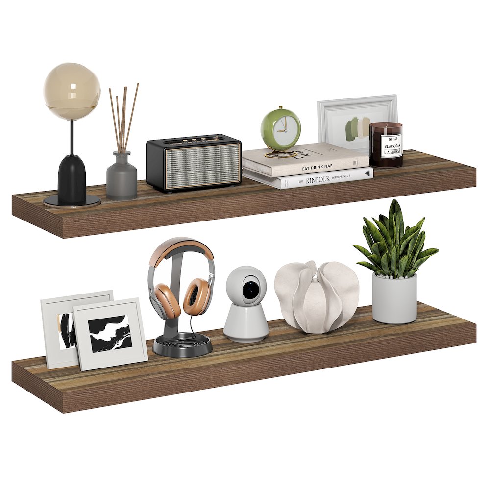 TANNA Floating Shelves for Wall Set of 2, 12 x 47 Wall Shelf, 2-Inch Thick Shelf. Picture 3