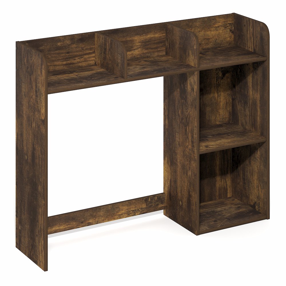 BASIC Desk Shelf, 5-Shelf Desktop Hutch, Amber Pine. Picture 1