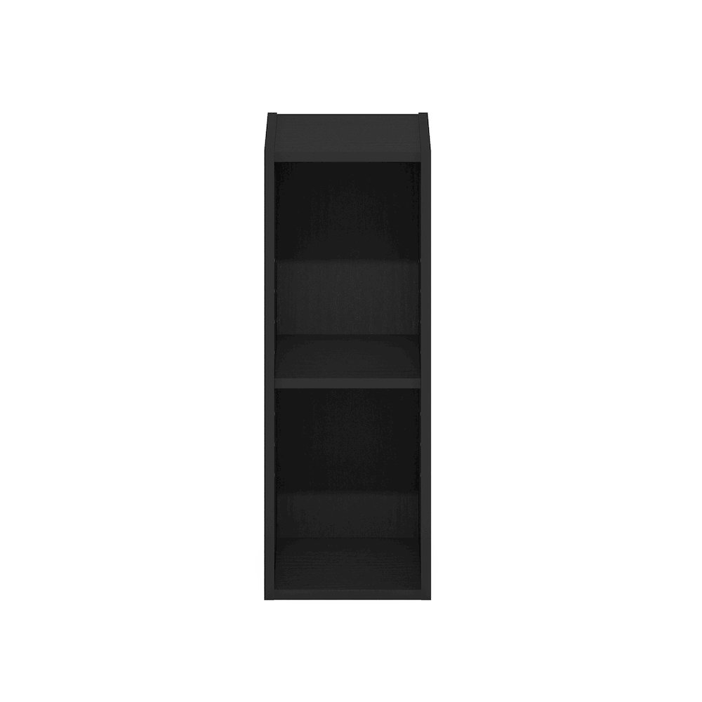 FULDA Book Shelf, 2-Tier Narrow Storage Cabinet, Blackwood. Picture 3