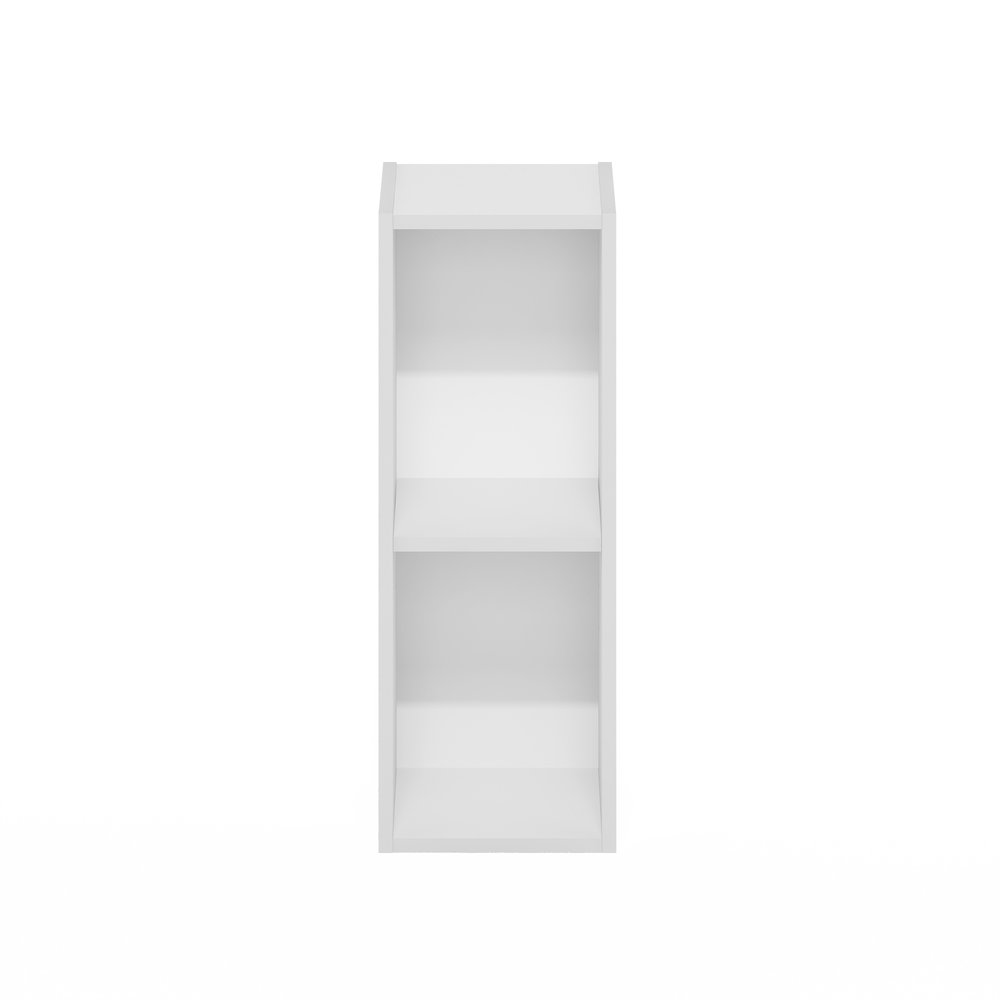 FULDA Book Shelf, 2-Tier Narrow Storage Cabinet, White. Picture 3