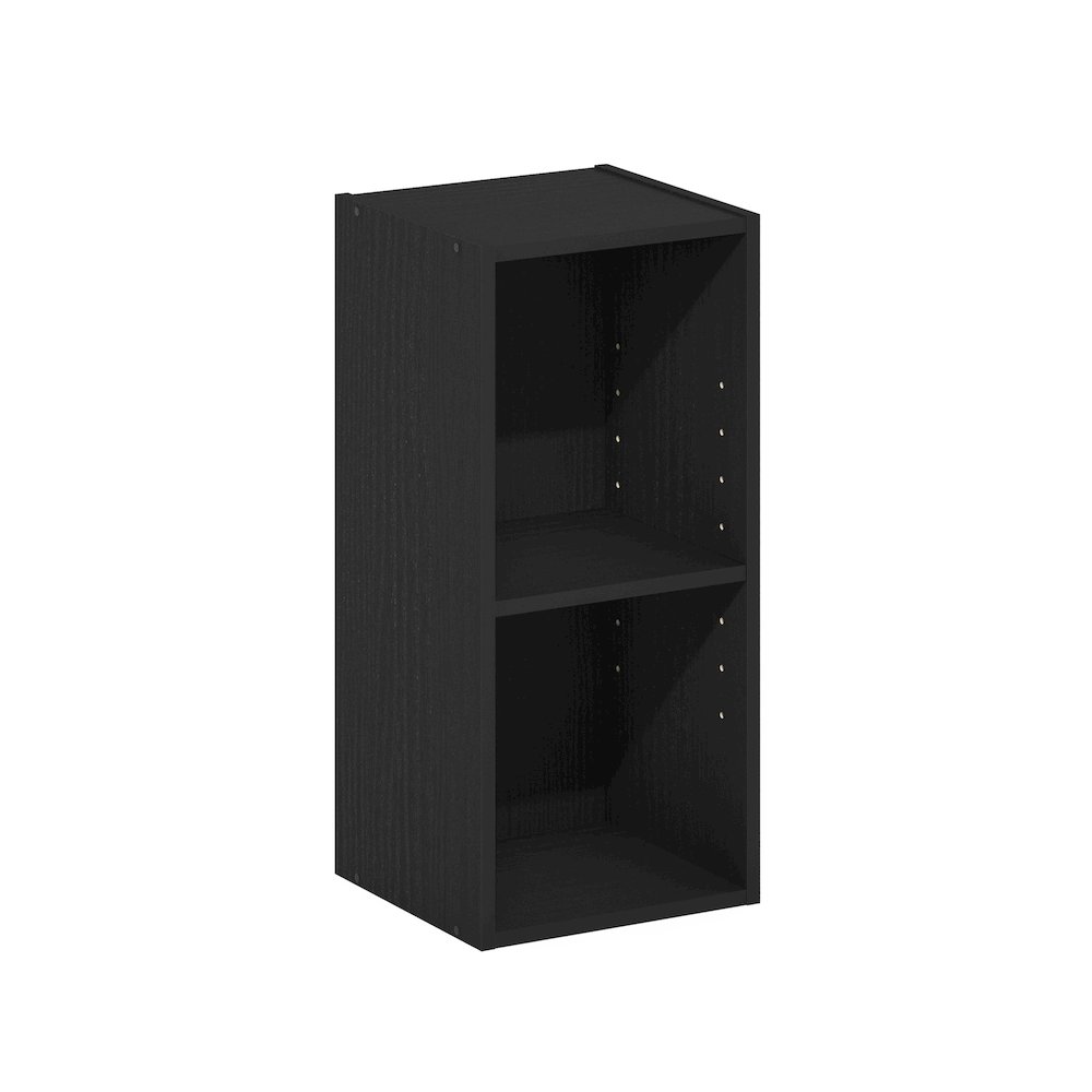 FULDA Book Shelf, 2-Tier Narrow Storage Cabinet, Blackwood. Picture 1
