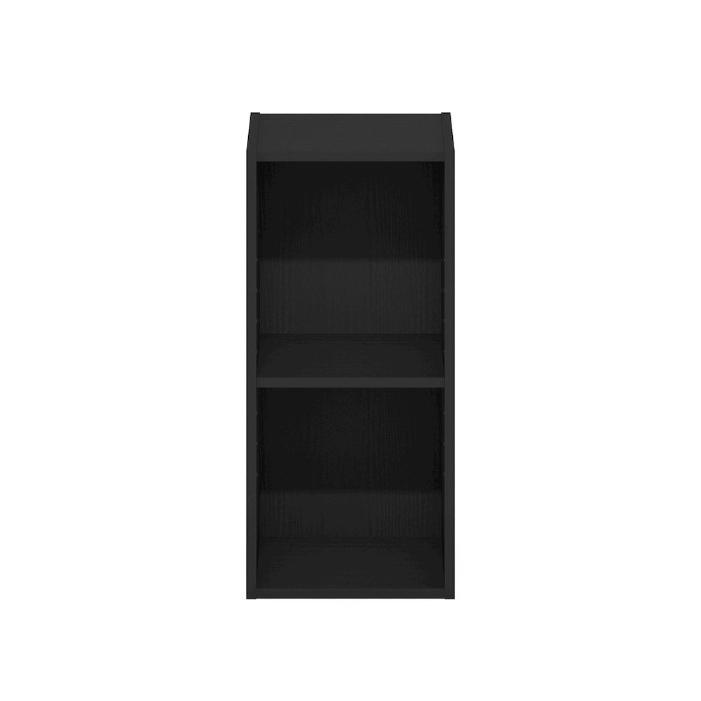 FULDA Book Shelf, 2-Tier Narrow Storage Cabinet, Blackwood. Picture 3