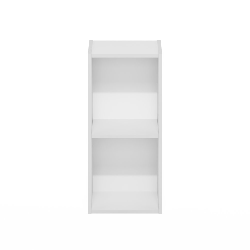 FULDA Book Shelf, 2-Tier Narrow Storage Cabinet, White. Picture 3