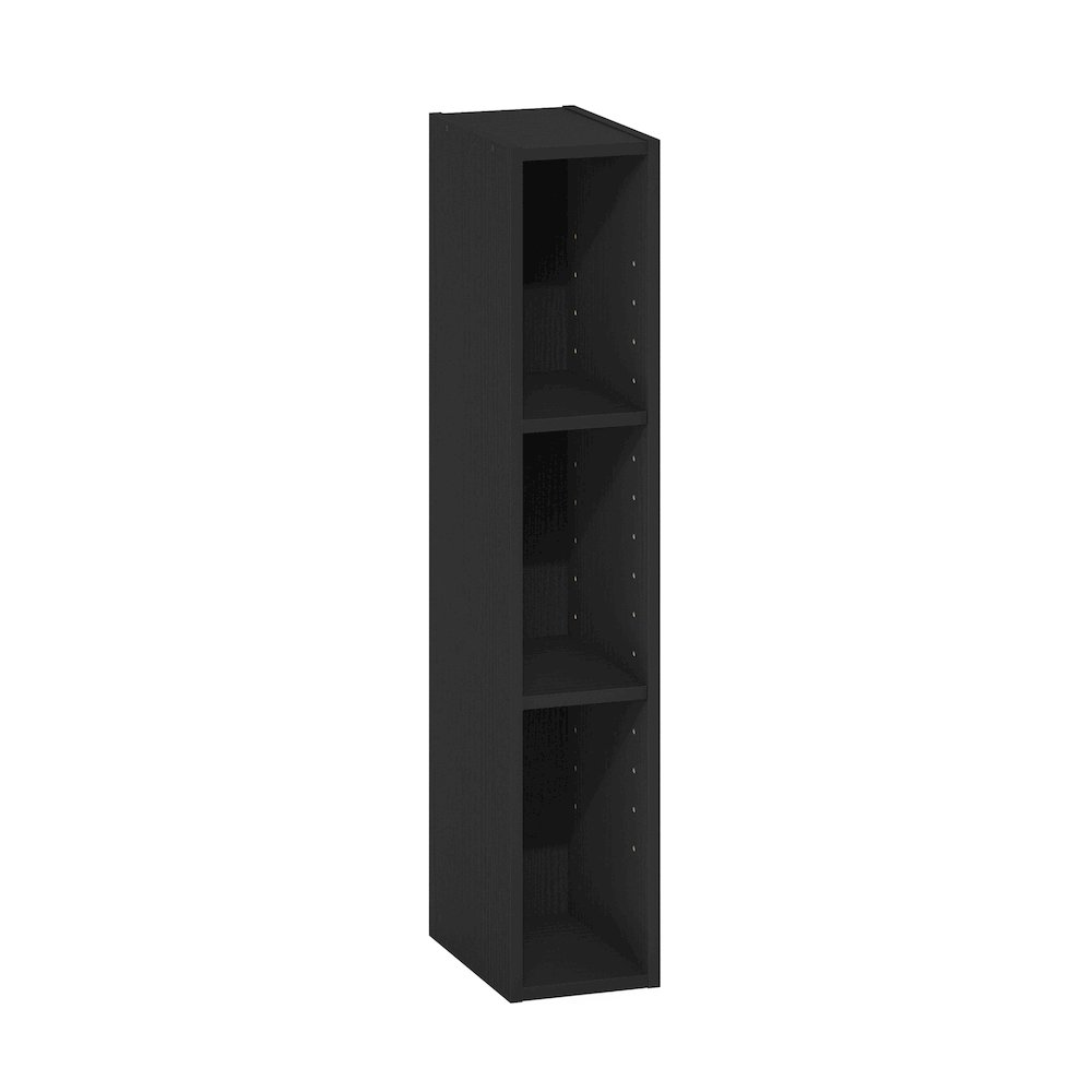 FULDA Book Shelf, 3-Tier Narrow Storage Cabinet, Blackwood. Picture 3