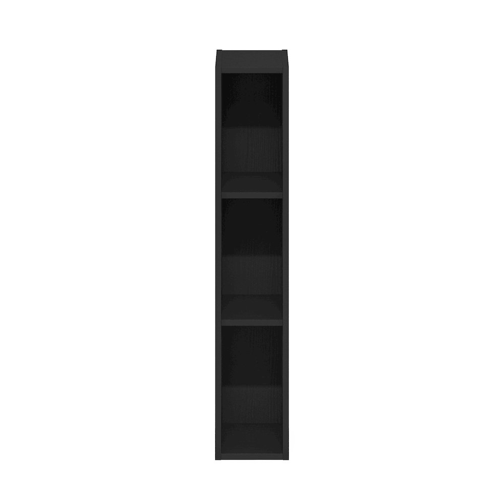 FULDA Book Shelf, 3-Tier Narrow Storage Cabinet, Blackwood. Picture 4
