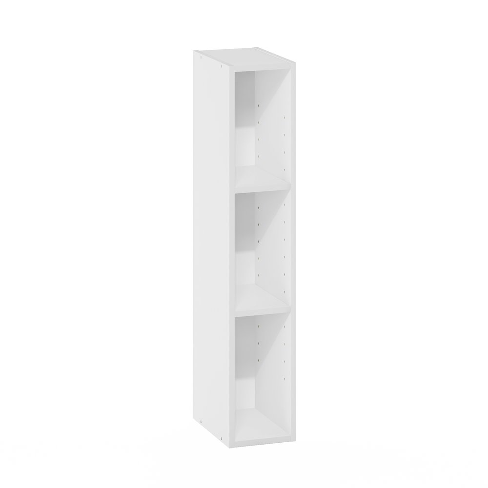 FULDA Book Shelf, 3-Tier Narrow Storage Cabinet, White. Picture 3