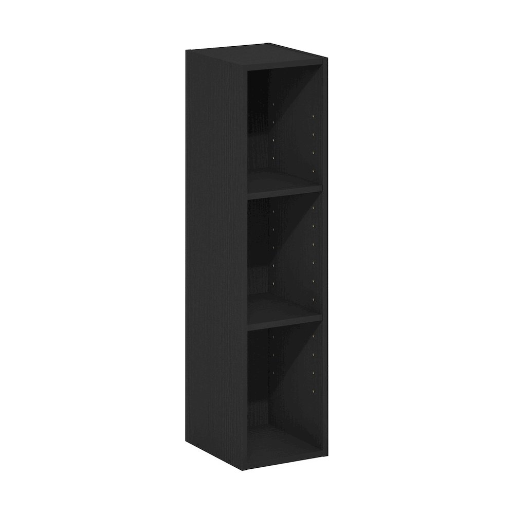 FULDA Book Shelf, 3-Tier Narrow Storage Cabinet, Blackwood. Picture 3