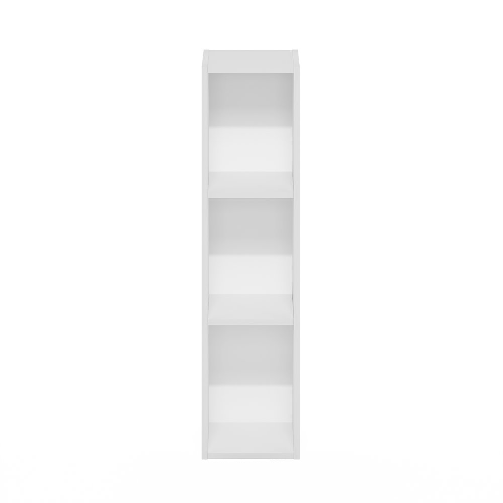 FULDA Book Shelf, 3-Tier Narrow Storage Cabinet, White. Picture 3