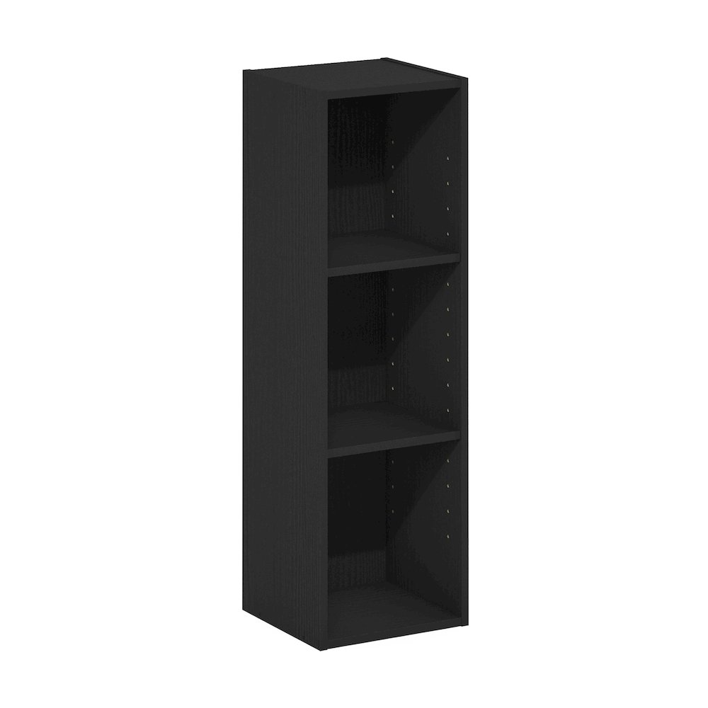 FULDA Book Shelf, 3-Tier Narrow Storage Cabinet, Blackwood. Picture 1