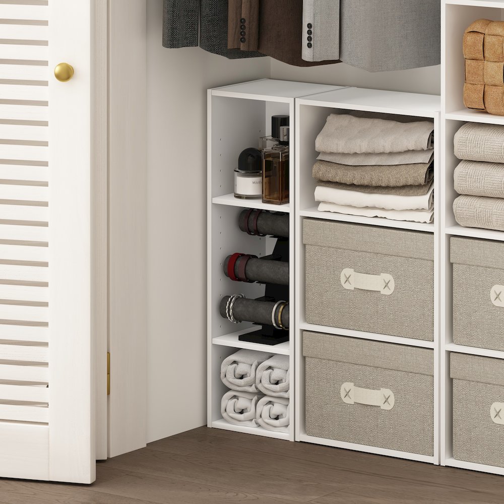 FULDA Book Shelf, 3-Tier Narrow Storage Cabinet, White. Picture 6