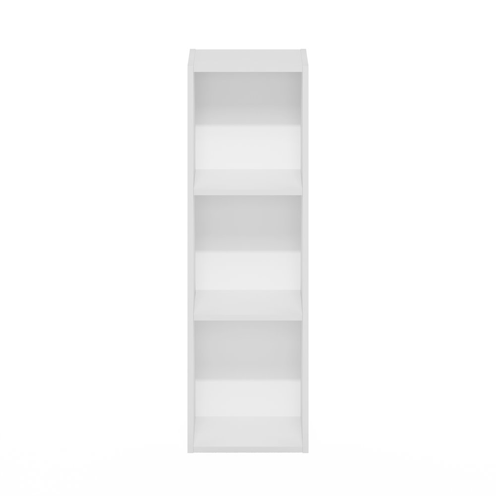 FULDA Book Shelf, 3-Tier Narrow Storage Cabinet, White. Picture 4