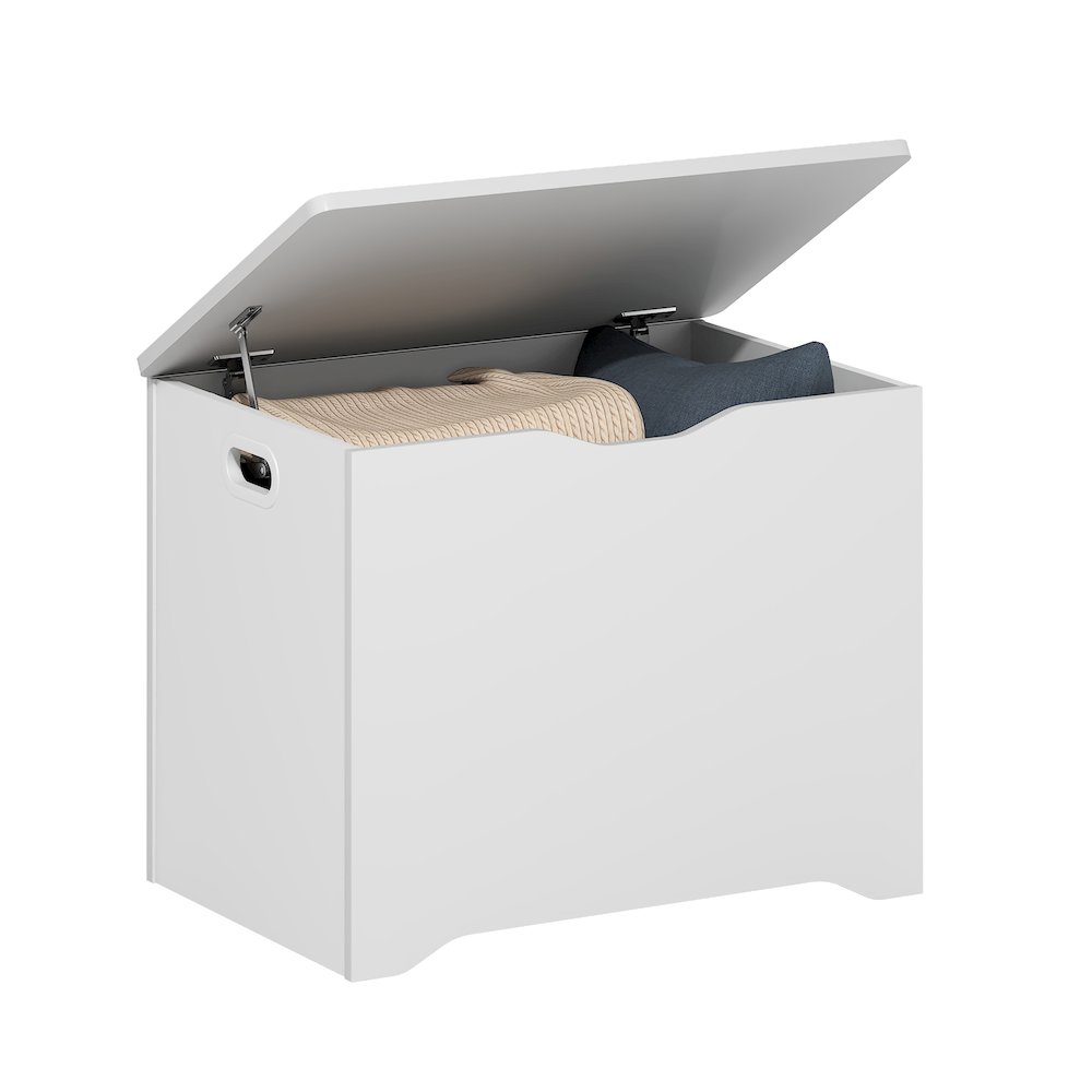 BASIC Storage Chest, Storage Bench with Safety Hinged Soft Closed Lid, White. Picture 1