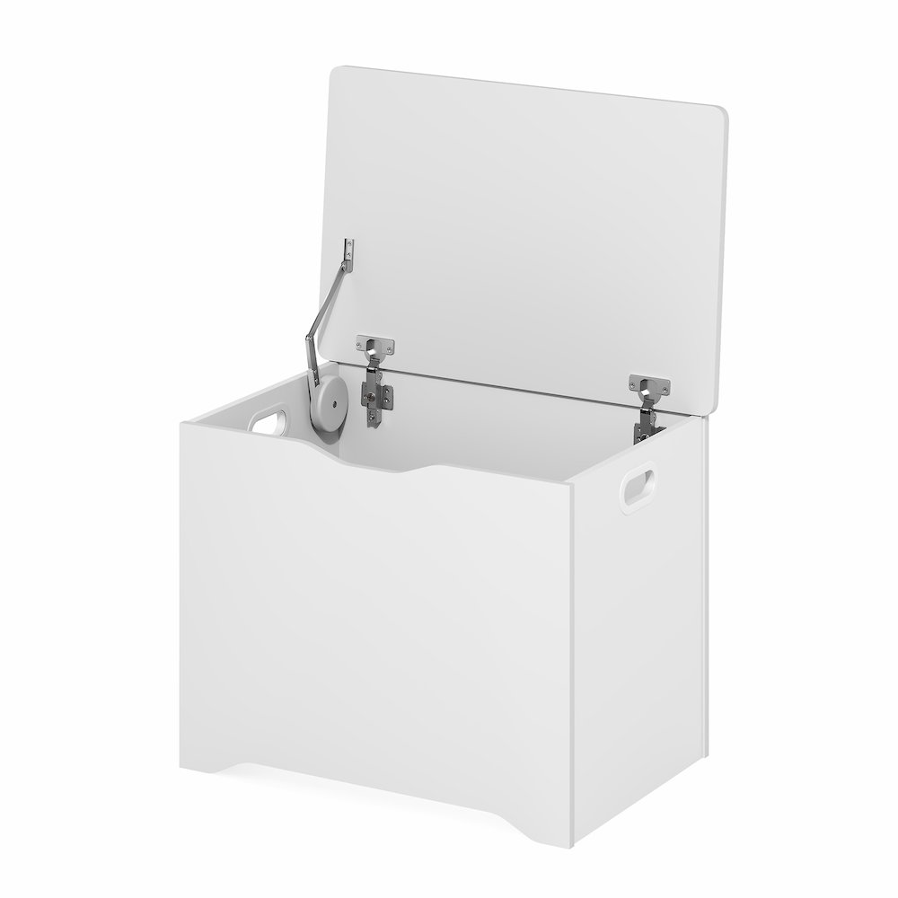 BASIC Storage Chest, Storage Bench with Safety Hinged Soft Closed Lid, White. Picture 5