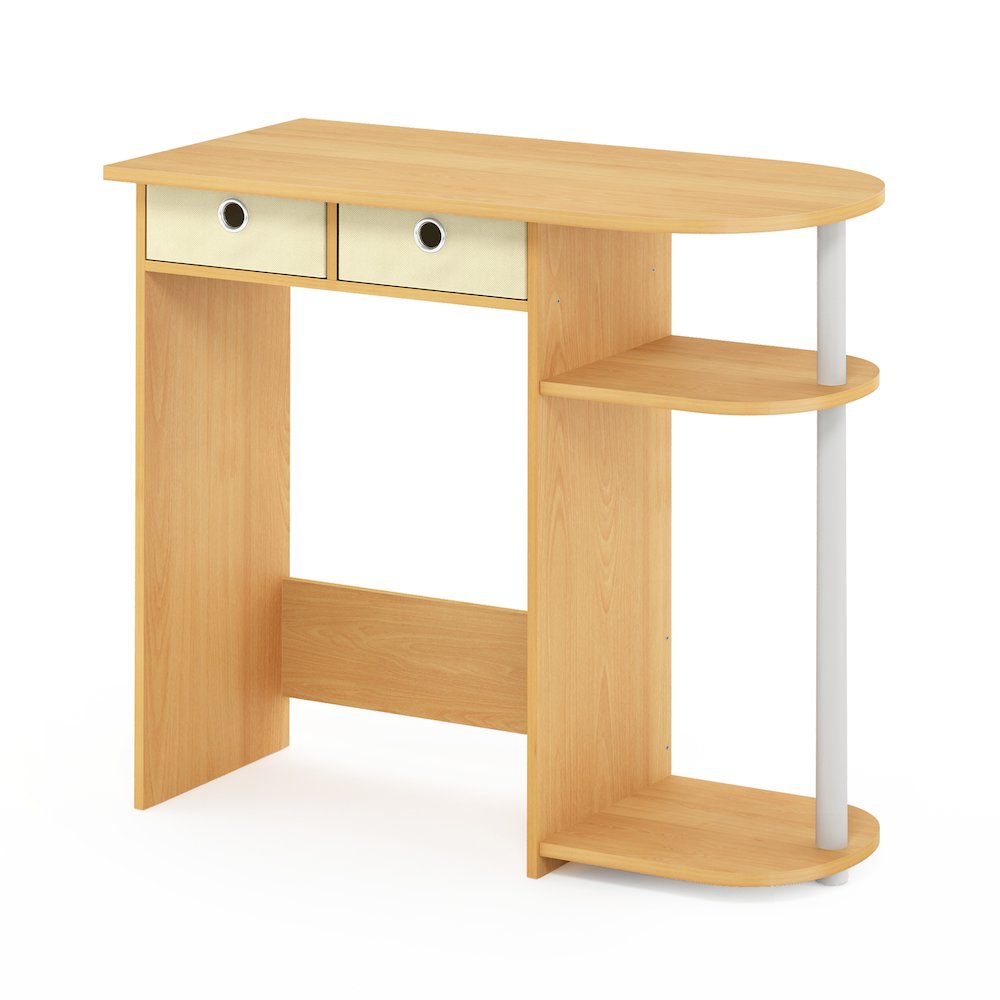 JAYA 32-Inch Oak Entryway Table with 2 Fabric Drawers, Beech. Picture 6