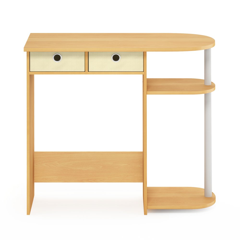 JAYA 32-Inch Oak Entryway Table with 2 Fabric Drawers, Beech. Picture 1