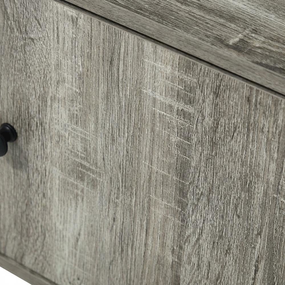 Brown 5-Tier Shelf Bookcase with Door Storage Cabinet for Living Room. Picture 5