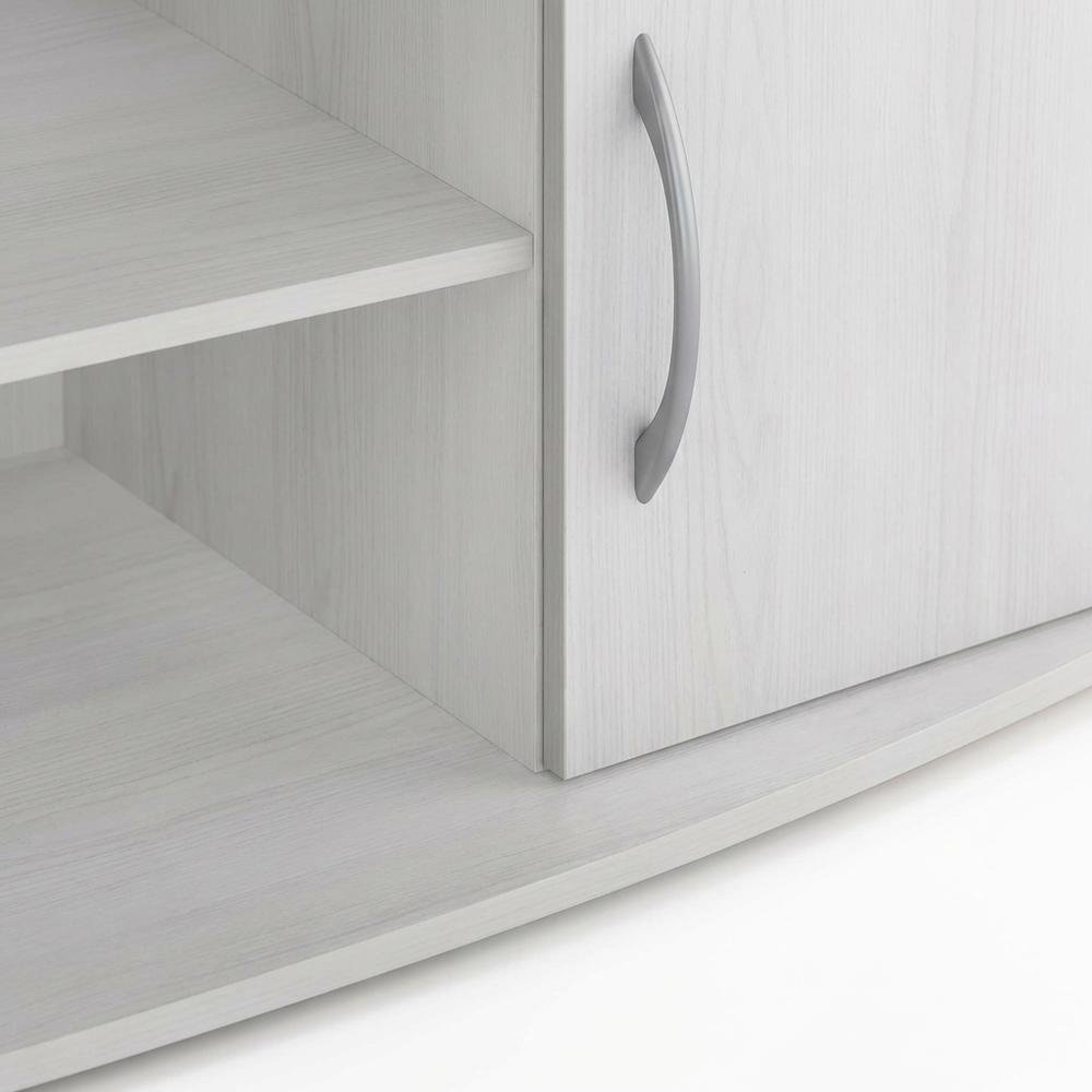 Stylish White Oak Entertainment Center for TVs Up to 55-In, Steel Tubes. Picture 6