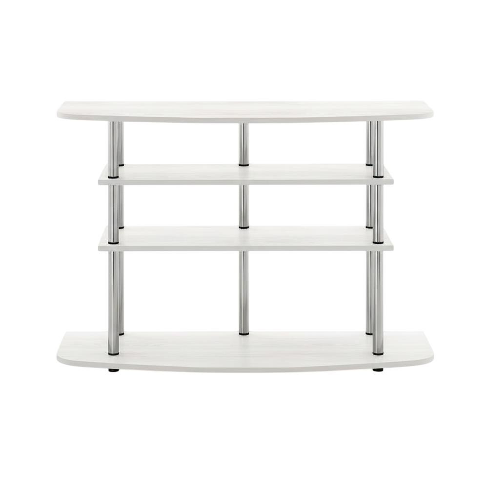 White Oak 4-Tier TV Stand with Wood Store Display for up to 46-inch Screens. Picture 4