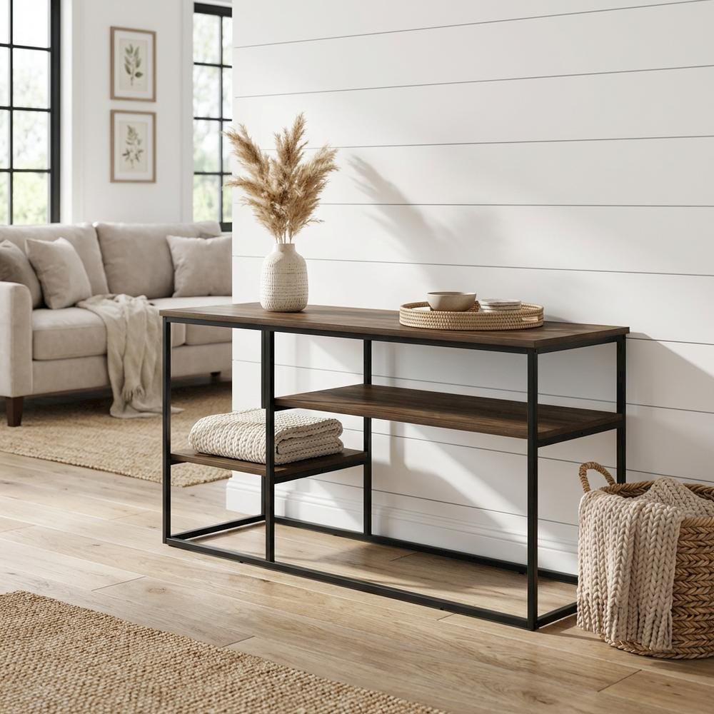 Modern TV stand, up to 50-inch TVs in Columbia Walnut finish, composite wood. Picture 2