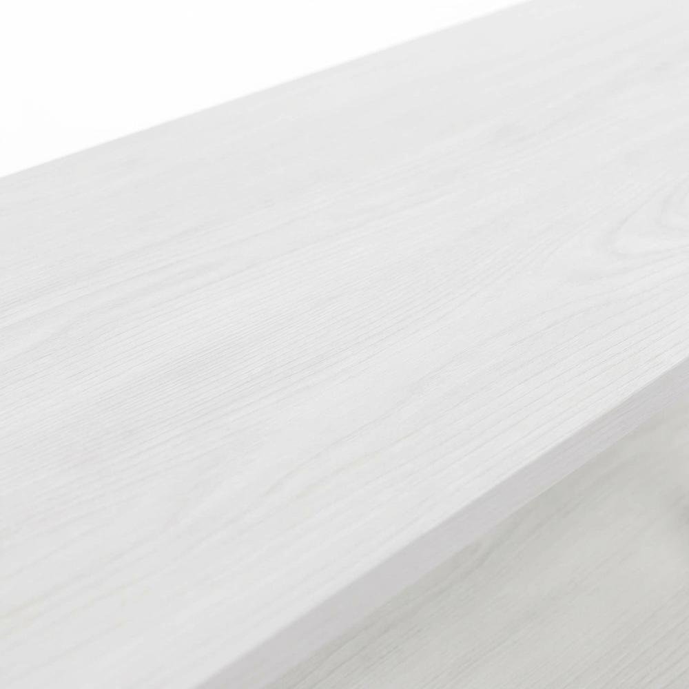 White 4-Tier Corner TV Stand for TVs up to 55 inches with easy assembly. Picture 5