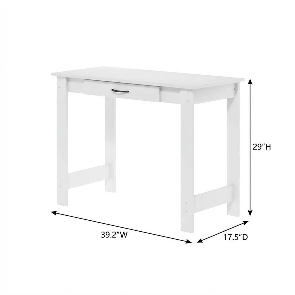 White Writing Desk With Drawer For Home Office And Residential Use. Picture 7