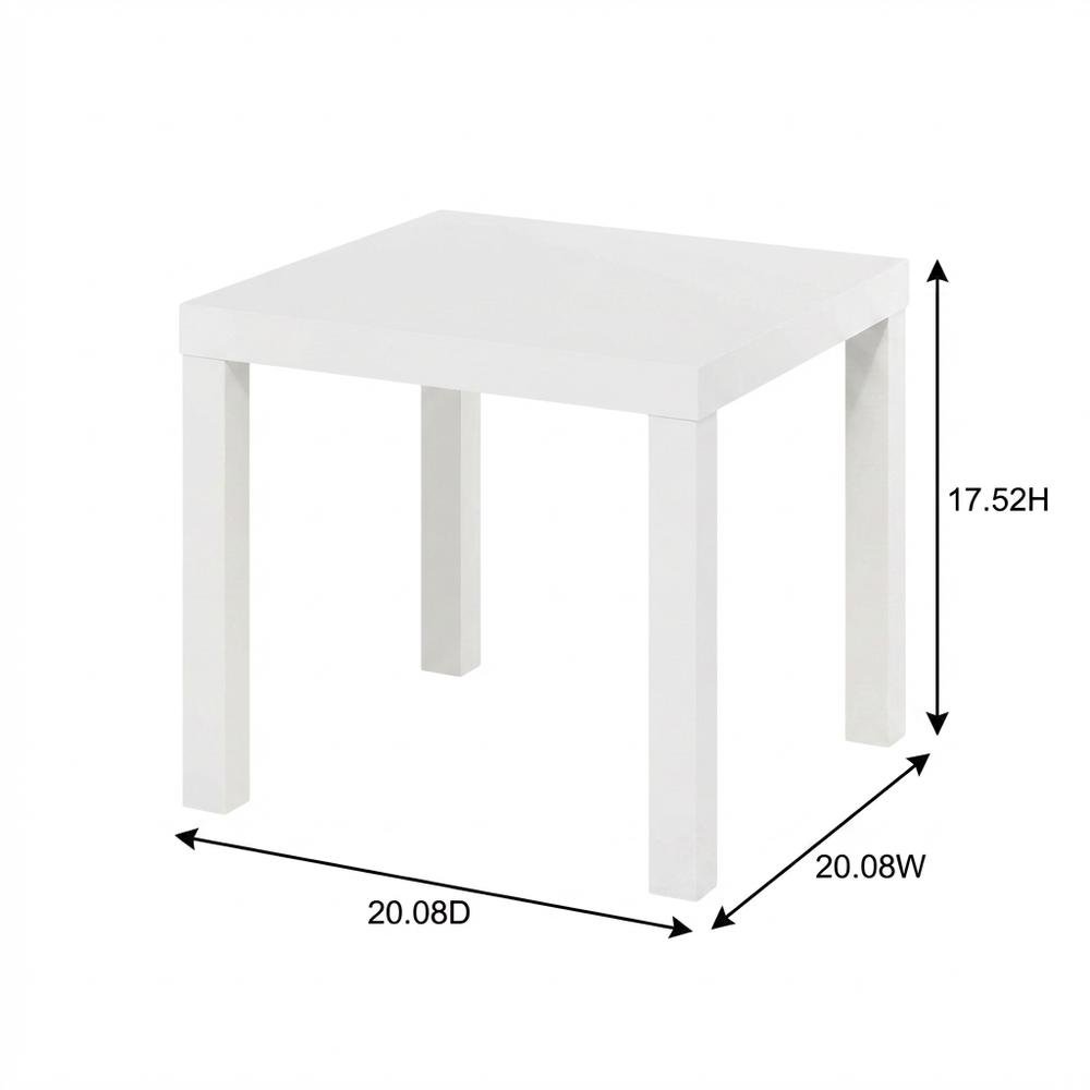 White, Side Table, Quality Build, Durable Wood Frame. Picture 7