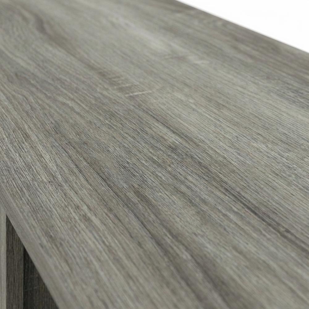 Wood TV Stand with Fireplace and French Oak Grey Finish, Modern Design. Picture 5