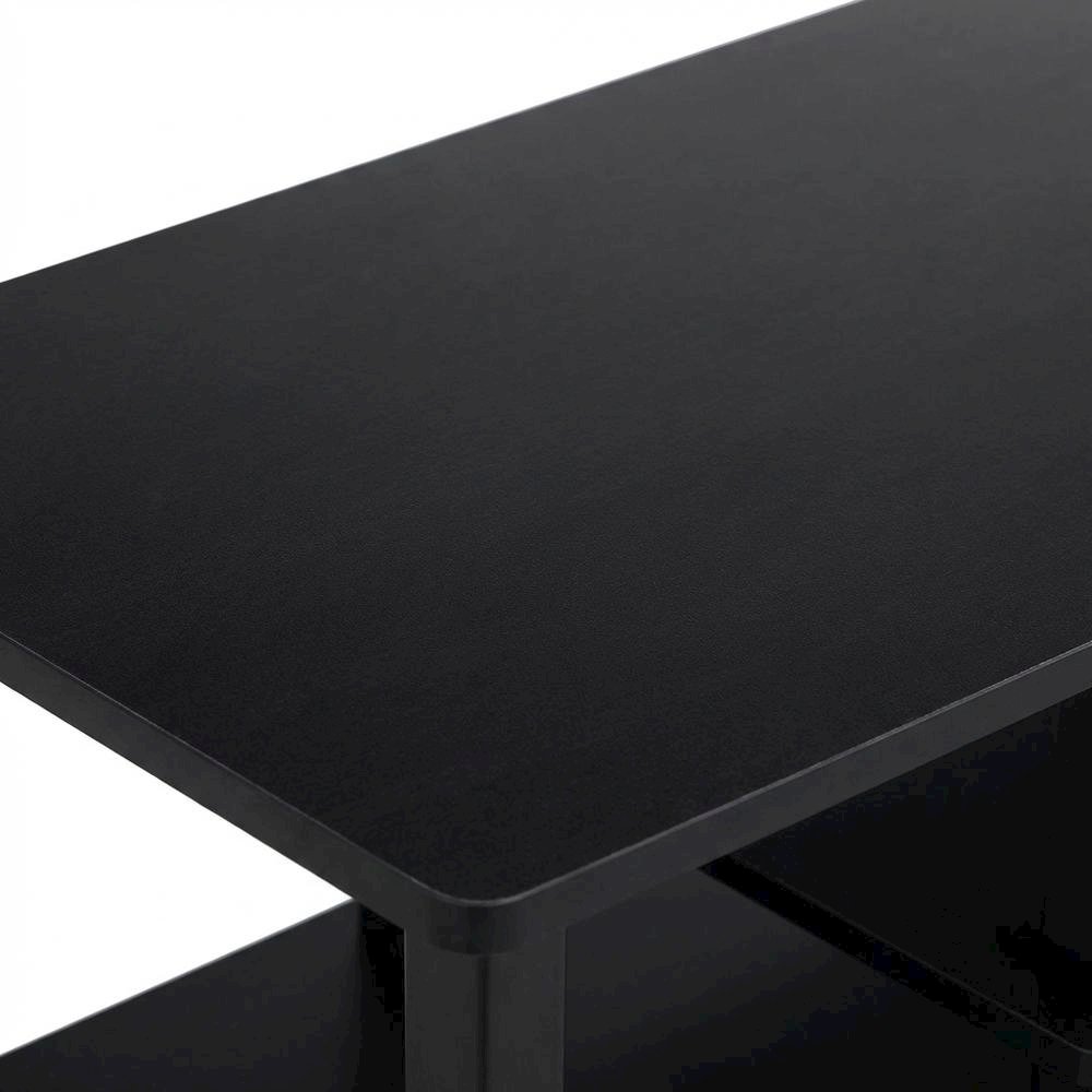 Large TV stand, up to 50-inch TV, storage bin, black composite wood. Picture 5