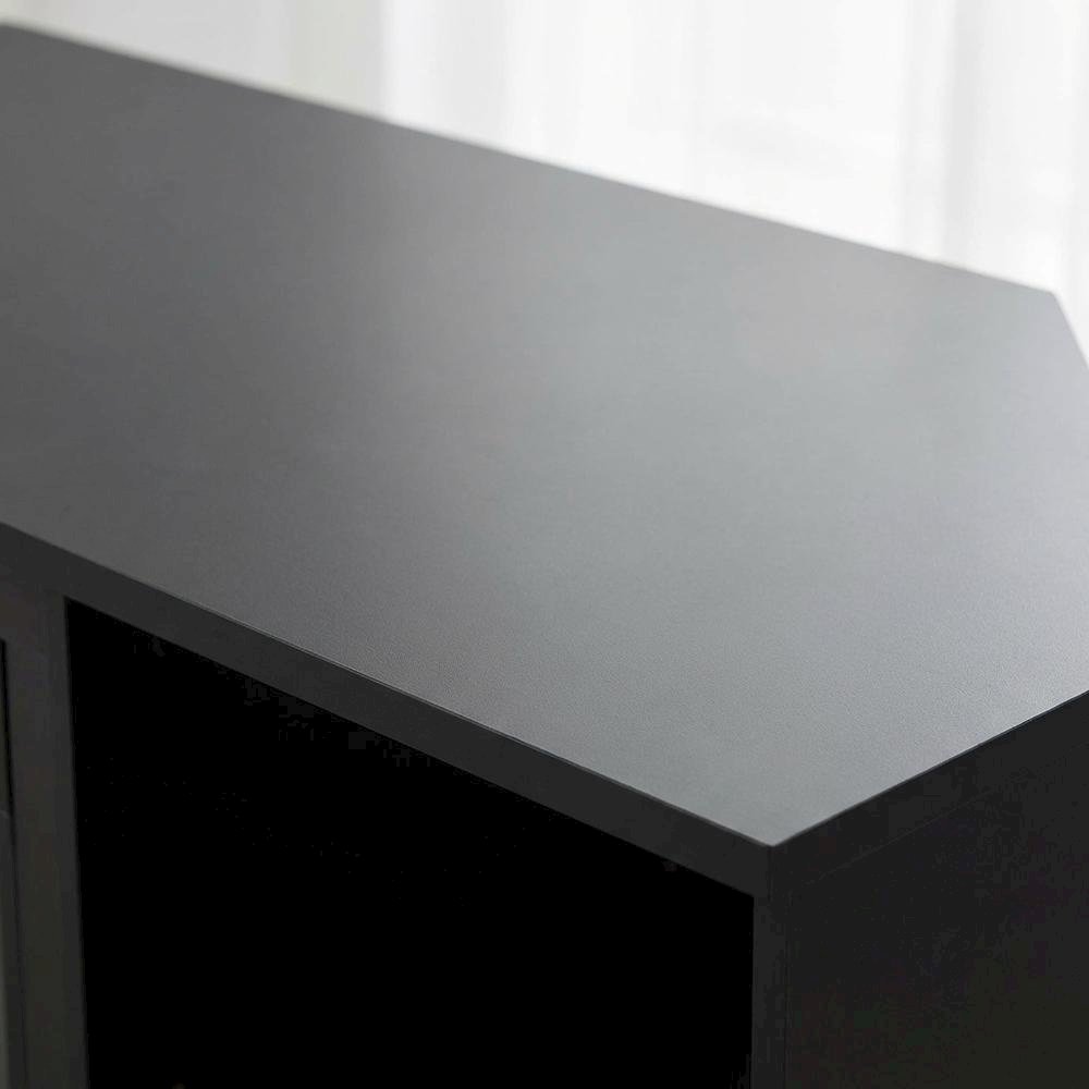 Wood TV stand with metal legs for 55-inch TVs, modern design, Americano. Picture 5